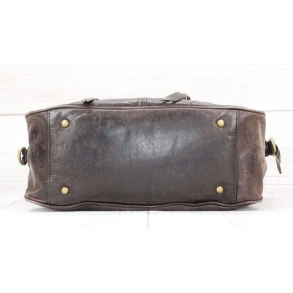 Marc New York Brown Leather Zip Top Carry All Purse Shoulder Bag - Picture 5 of 8